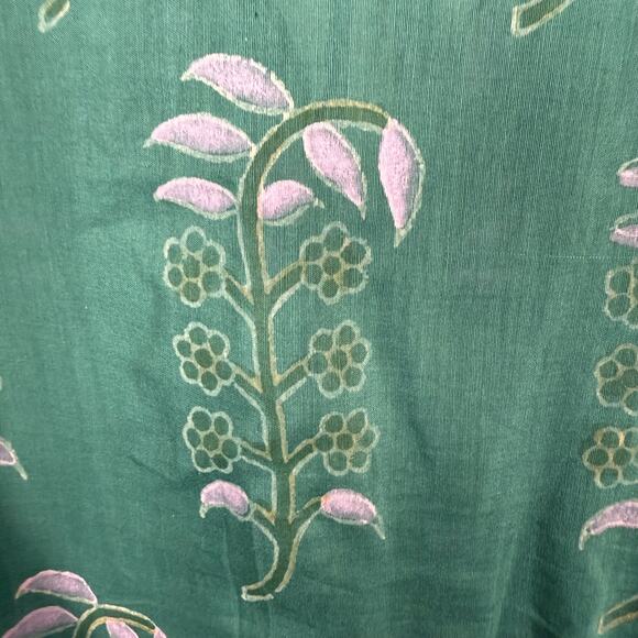 Bell by Alicia Bell Block Print Mini Dress Long Sleeve Green Tassel Tie Boho S - Picture 3 of 12